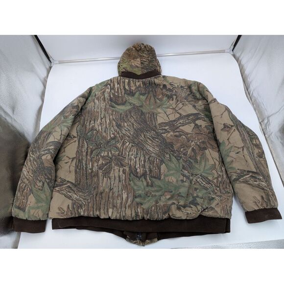 Vintage Redhead Camo Jacket Coat Quilted Men's XXL 50/50 Cotton‎ Hood Realtree - Picture 9 of 15